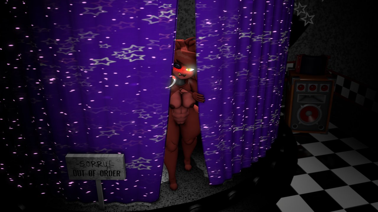 1girls 3d abs blush cally3d clazzey cryptiacurves fazclaire's_nightclub fexa fexa_(cryptia) five_nights_at_freddy's fnaf fox_ears fox_girl foxy_(cally3d) foxy_(fnaf) fredina's_nightclub looking_at_viewer nipple_piercing nipples nude_female red_body scottgames source_filmmaker vorongamer