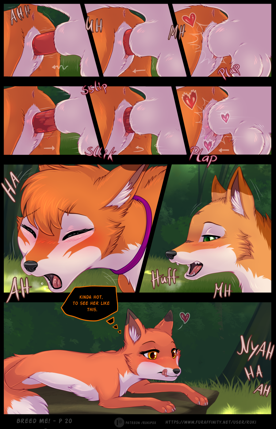 9:14 abby_(rukifox) animal_genitalia animal_penis anus balls bodily_fluids canid canine canine_genitalia canine_penis collar comic dialogue english_text erection female female_penetrated feral feral_on_feral feral_penetrated feral_penetrating feral_penetrating_feral forest fox fur genital_fluids genital_focus genitals green_eyes hi_res humanoid_genitalia humanoid_genitalia_on_feral humanoid_pussy humanoid_pussy_on_feral in_heat licking licking_lips looking_at_another male male/female male_penetrating male_penetrating_female mammal miyuki_(rukifox) orange_body orange_fur outside page_20 page_number penetration penis plant pussy pussy_juice rick_(rukifox) rukifox sex sheath speech_bubble text tongue tongue_out tree vaginal_penetration virgin voyeur