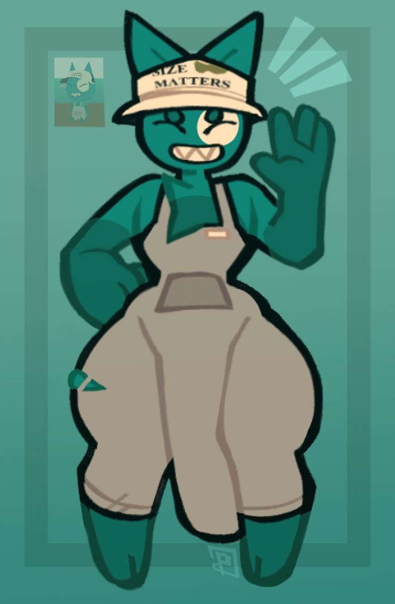 2024 4_fingers anthro artist_logo bar_emanata barefoot baseball_cap big_bulge bulge chest_tuft chif_(probablydemo) clenched_teeth clip_studio_paint_(artwork) closed_eyes clothed clothing detailed_bulge digital_media_(artwork) domestic_cat dumodemo emanata english_text eye_markings eyebrows fan_character feet felid feline felis femboy fingers front_view full-length_portrait fully_clothed fur genital_outline grey_clothing grey_overalls grin hand_on_hip happy hat headgear headwear huge_bulge huge_thighs hyper hyper_bulge logo male mammal markings multicolored_body multicolored_fur open_mouth open_smile overalls penis_outline portrait reference_image sharp_teeth simple_background small_waist smile solo standing teal_background teal_body teal_fur teeth text text_on_baseball_cap text_on_clothing text_on_hat text_on_headwear thick_thighs toes torn_overalls tuft two_tone_body two_tone_fur webfishing white_baseball_cap white_body white_clothing white_fur white_hat white_headwear wide_hips