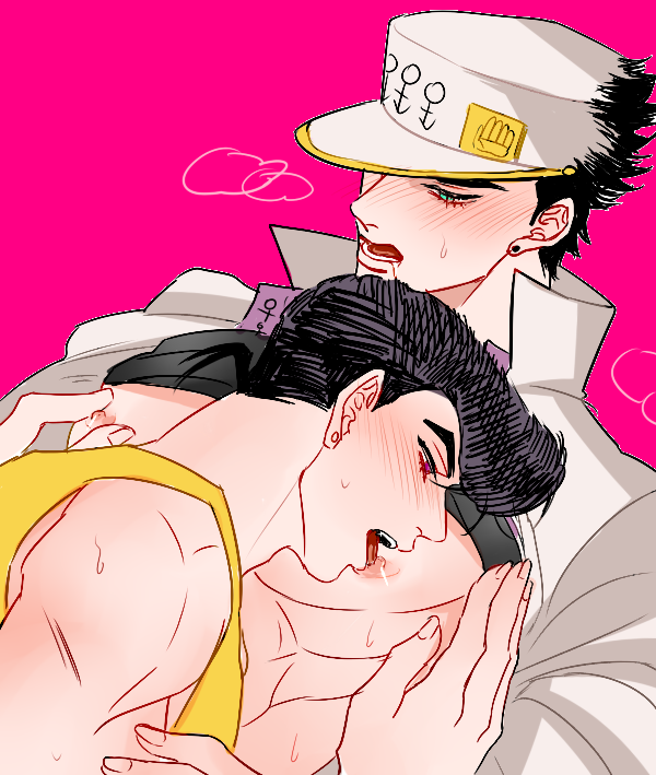 diamond_is_unbreakable gay gunbam incest jojo's_bizarre_adventure josuke_higashikata jotaro_kujo licking_male_nipple male male/male male_nipples male_only nipple_pinch uncle_and_nephew yaoi