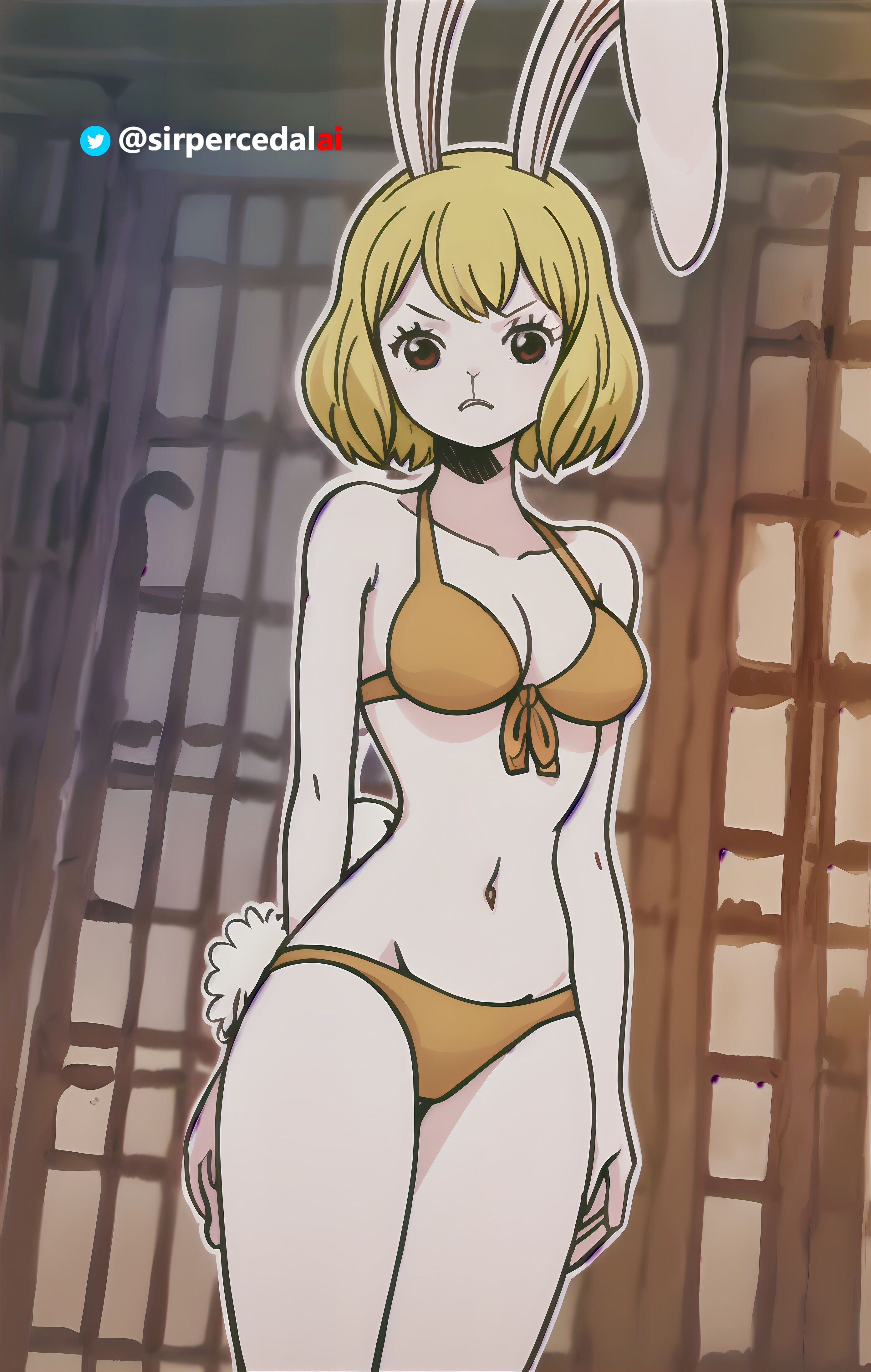 ai generated, bikini, breasts, carrot (one piece), female, female only, one piece, sirpercedalai