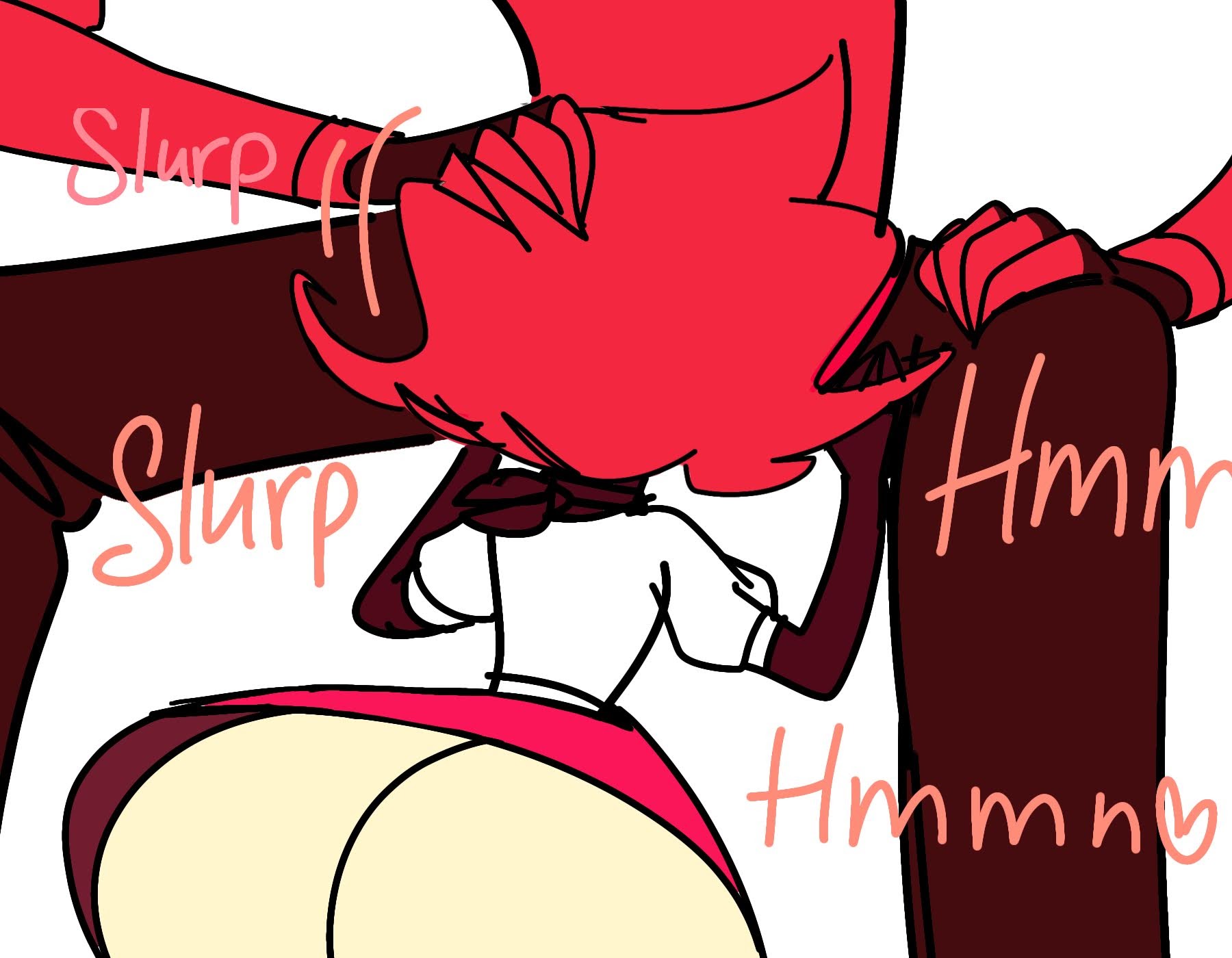alastor (hazbin hotel), ass, cyclops, deepthroat, female, hazbin hotel, irrumatio, niffty, tagme, unknown artist