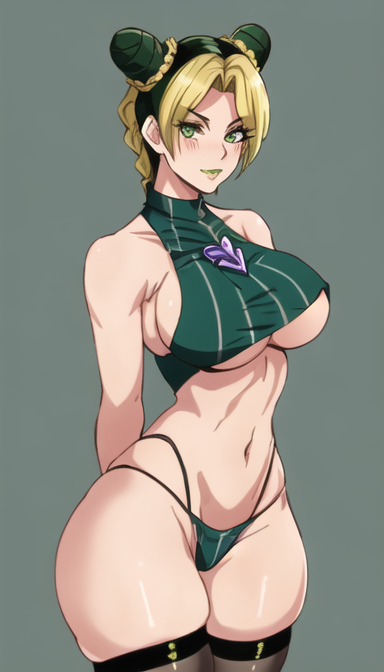 1girls, ai generated, crop top, female, female only, original, solo, thick thighs, thighhighs