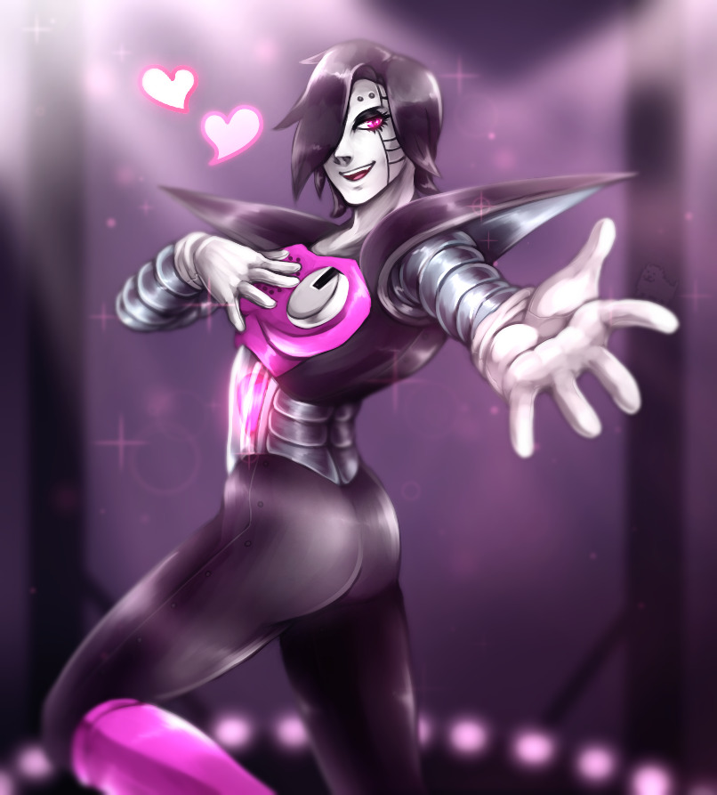 1boy 2010s 2017 androgynous ass black_hair boots femboy gloves hair hair_over_one_eye hand_on_chest hand_on_own_chest hand_towards_viewer heart humanoid humanoid_robot looking_at_viewer male male_only mettaton mettaton_ex pink_boots pink_eyes rbtheartisan robot robot_femboy robot_humanoid short_hair solo sparkleee-sprinkle undertale undertale_(series) white_gloves