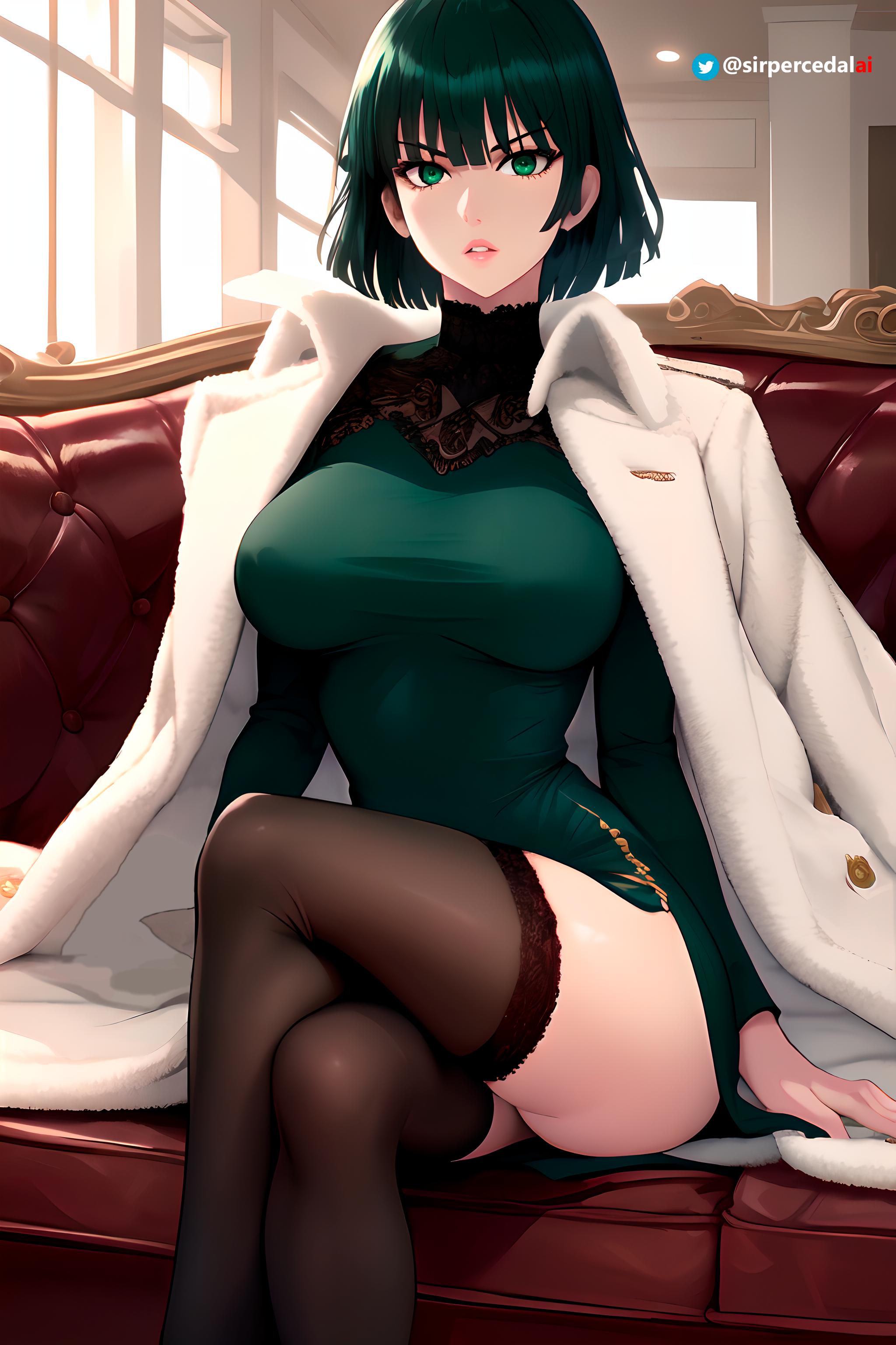 2d, ai generated, breasts, female, fubuki (one-punch man), legs, one-punch man, sirpercedalai