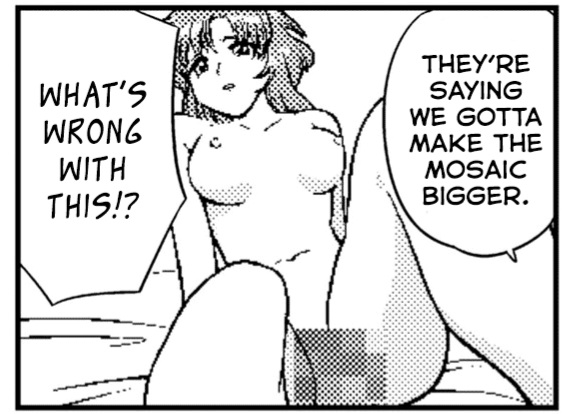 16-bit_sensation 16bit_sensation 1990s_(style) 1female 1girls breasts censored censored_pussy censorship dithering english_text female game_cg girl manga manga_page meta monochrome mosaic mosaic_censoring mosaic_censorship nipples official_art pc98 retro_artstyle speech_bubble text text_bubble