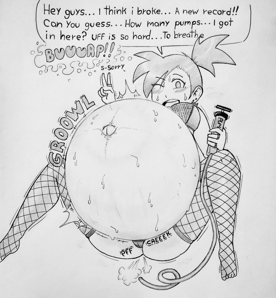 about to burst, belch, belching, belly expansion, belly inflation, big belly, breasts, burp, burp cloud, burp fetish, burping, fart, fart cloud, fart fetish, farting, female, inflated belly, inflation, inflation fetish, ronic lagann, tagme