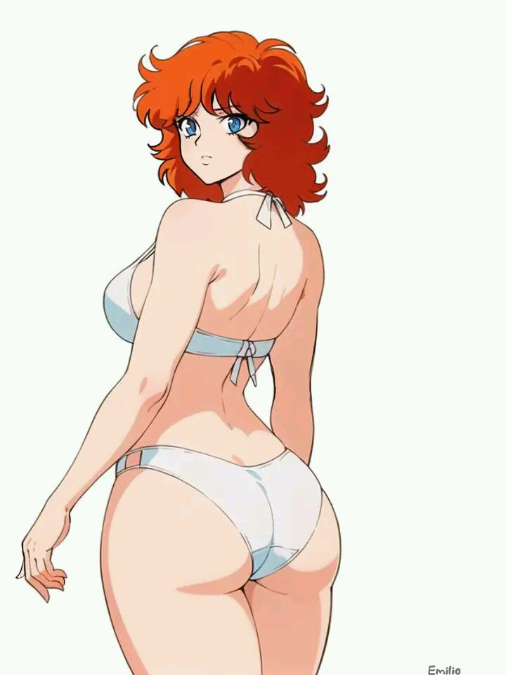 1girls big_ass big_breasts breasts eagle_marin eolia_34 female human long_hair pale-skinned_female pale_skin panties red_hair saint_seiya short_hair shounen_jump showing_ass silver_saints solo supporting_breasts thick_thighs wide_hips