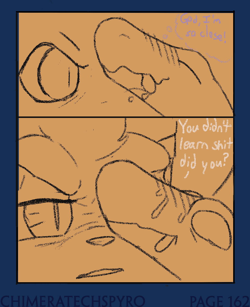 blush bodily_fluids chimeratechspyro comic drooling english_text female hi_res lemurian lombax mammal page_162 panicking patreon ratchet_and_clank reptile rift_apart risk_of_rain risk_of_rain_2 rivet_(ratchet_and_clank) saliva scalie sony_corporation sony_interactive_entertainment sweat tongue tongue_out wide_eyed