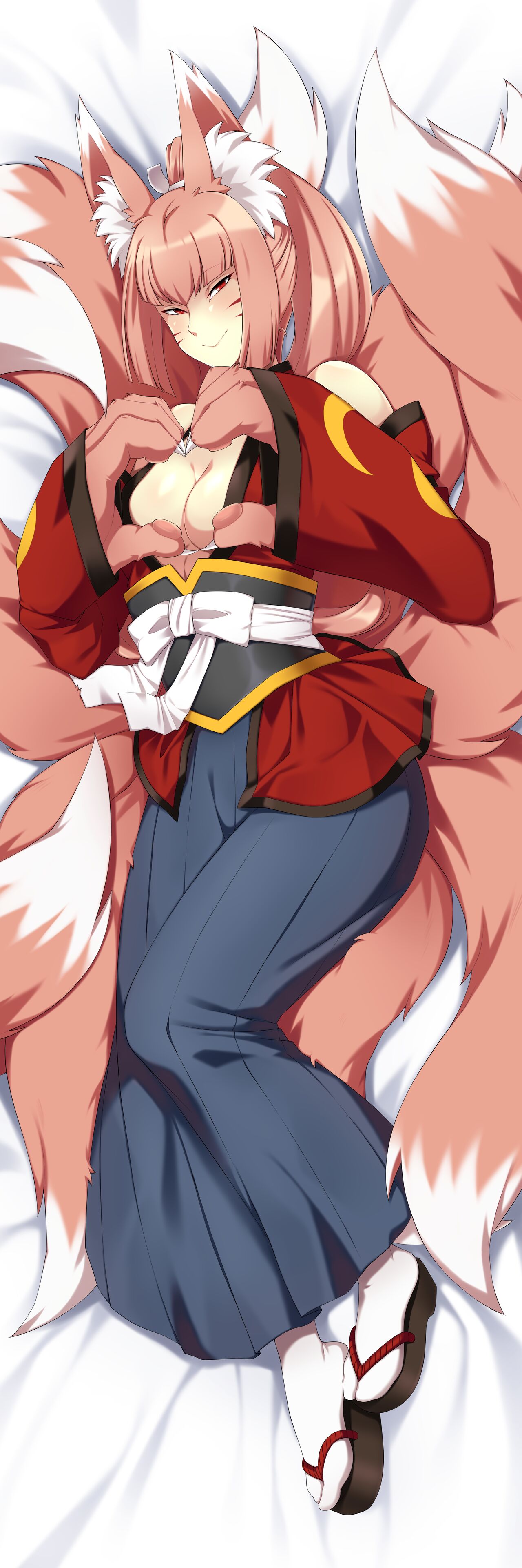 dakimakura fully_clothed kimono kitsune lindaroze mon-musu_quest! monster_girl monster_girl_quest yao_(monster_girl_quest)