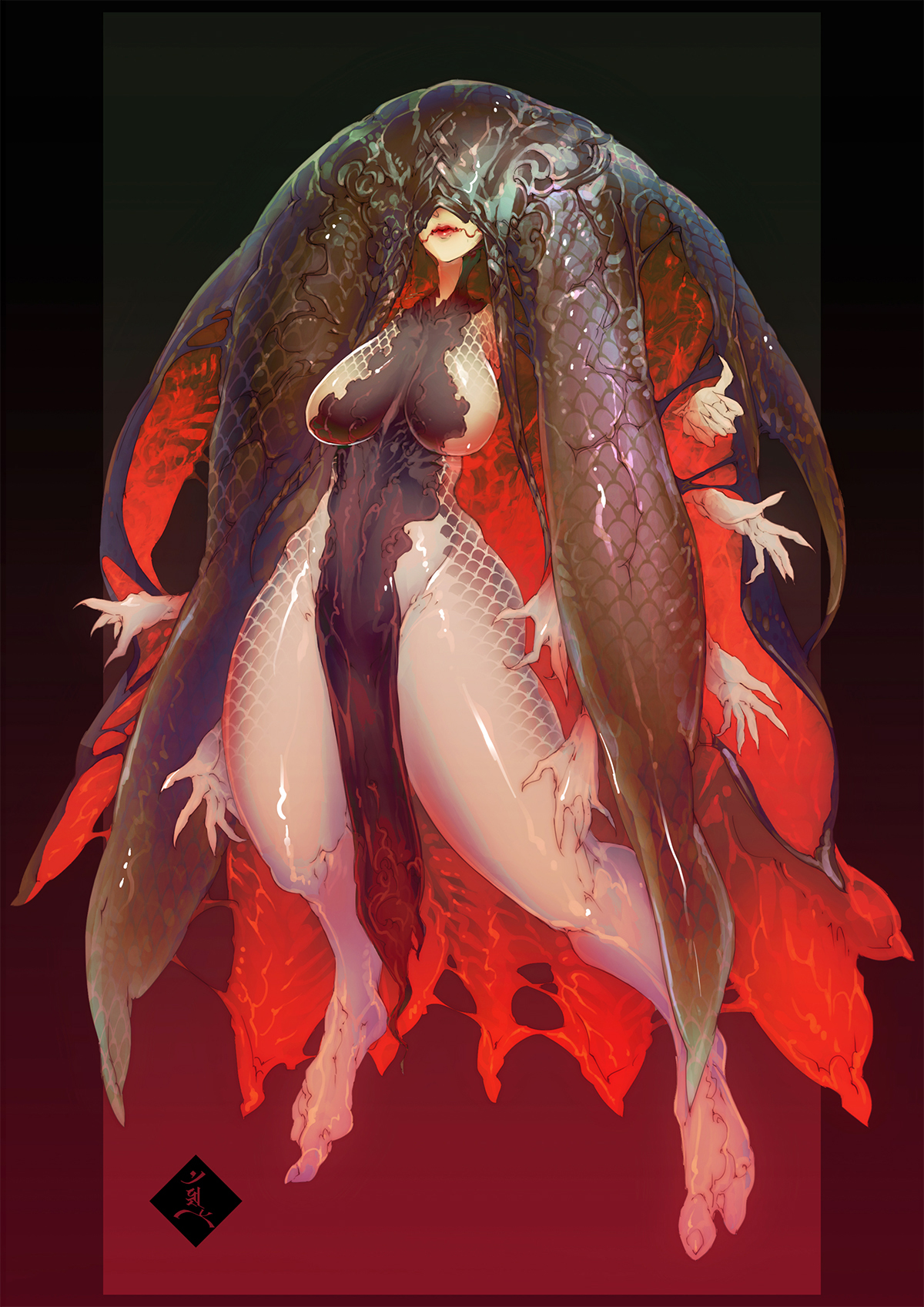 1girls, female, mabo9317, monster, monster girl, multi arm, multi limb, original, tagme