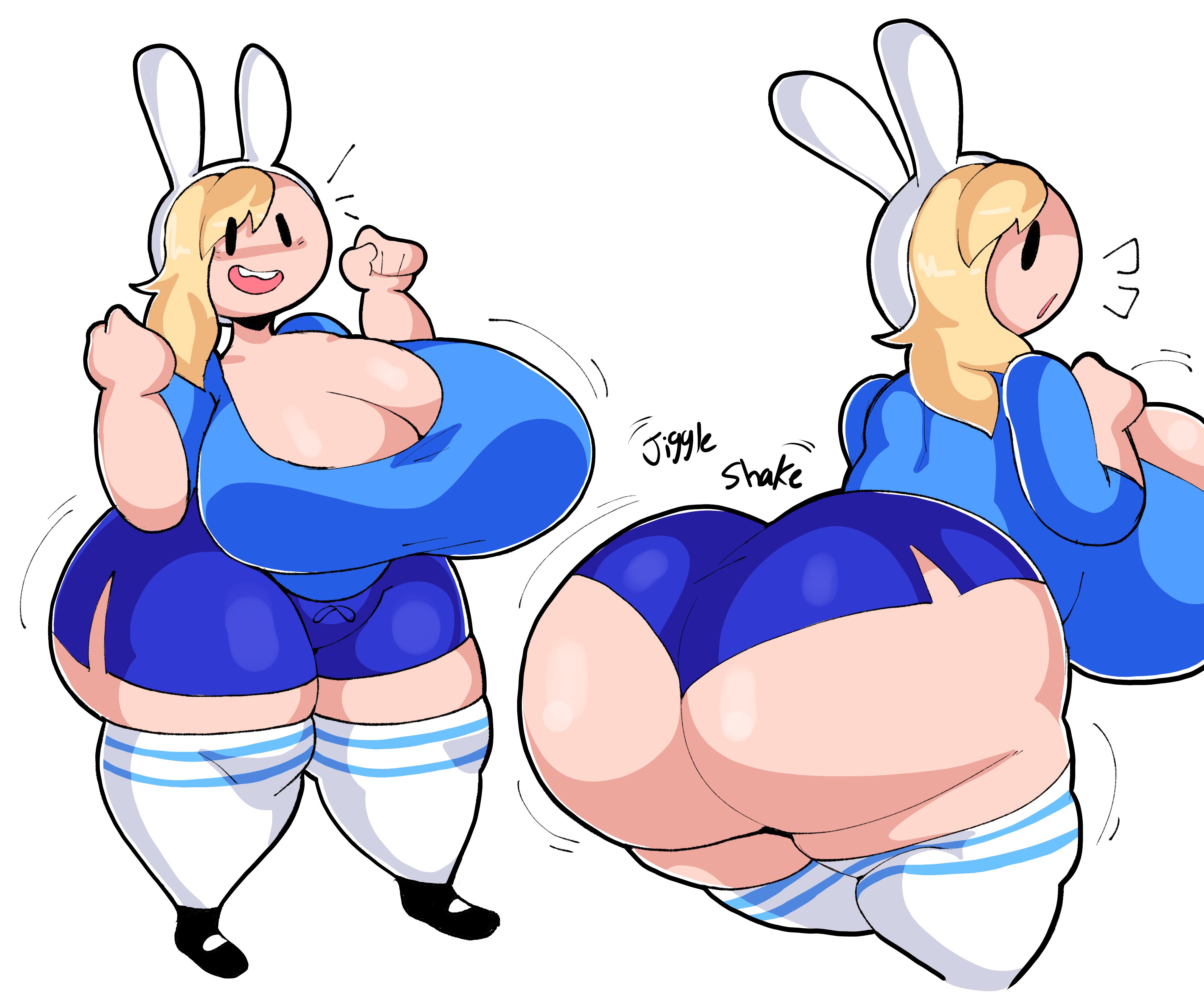1girls, adventure time, adventure time: fionna & cake, ass, big ass, big breasts, blonde hair, breasts, bubble ass, bubble butt, clothing, dork boi, female, fionna and cake, fionna the human girl, huge ass, huge breasts, hyper, hyper breasts, lewd dorky, smile, solo, solo female, thick thighs, wide hips