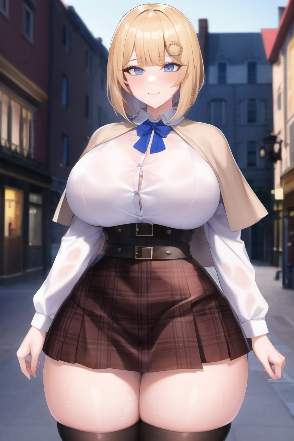 1girls ai_generated cleavage dress_shirt goobla hololive hololive_english huge_breasts mantle school_uniform skirt tagme thick_thighs thighhighs virtual_youtuber watson_amelia wide_hips zettai_ryouiki