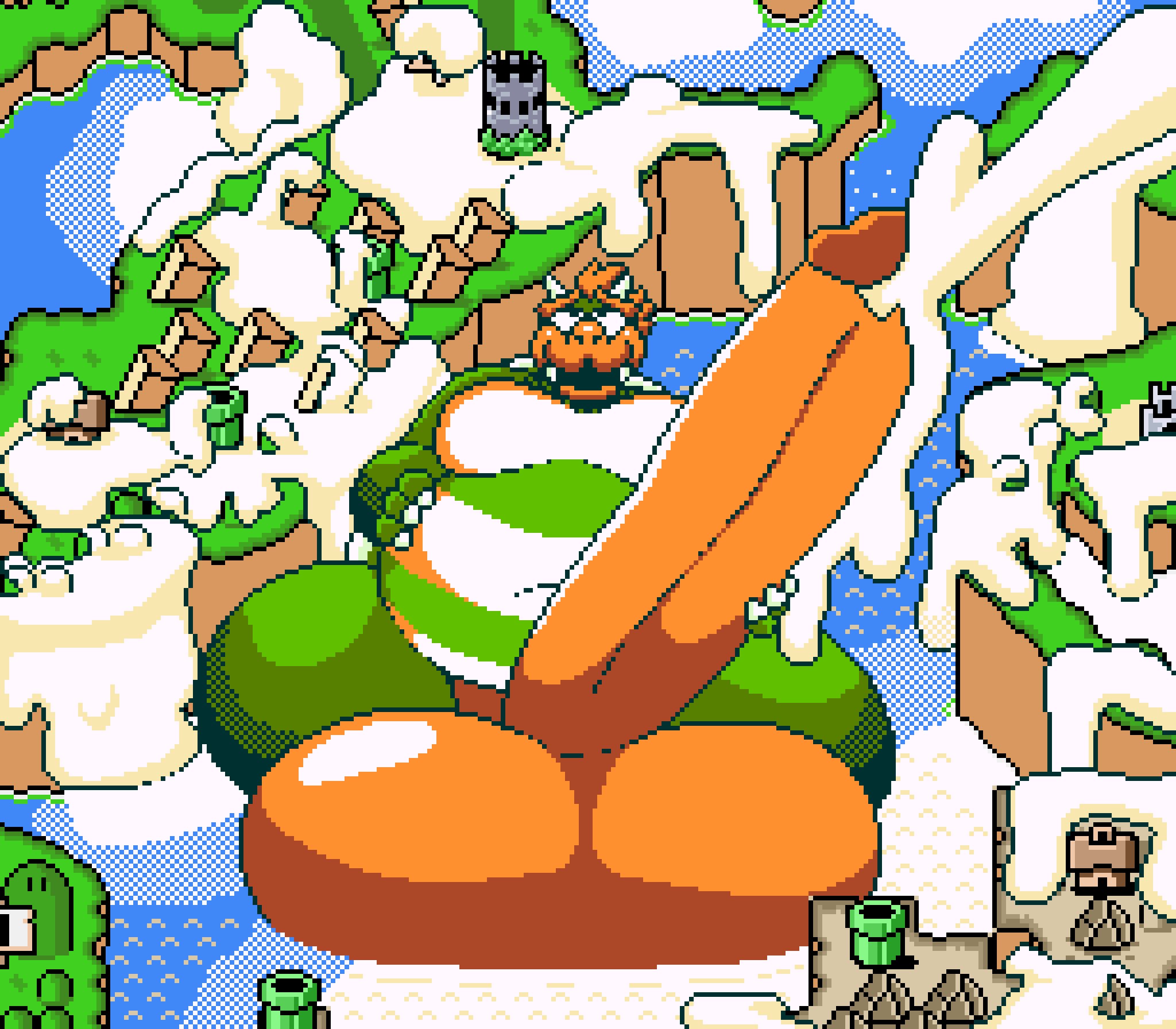 1boy 2d balls big_penis bowser chip_at_night color cum cum_everywhere cum_in_water cum_on_ground cum_on_penis fat fat_man fortress giant giant_penis huge_balls huge_cock huge_thighs in_water male male_only mario_(series) massive_balls nintendo penis pixel_art pleasure_face pleasured solo solo_male super_mario_world tagme warp_pipe