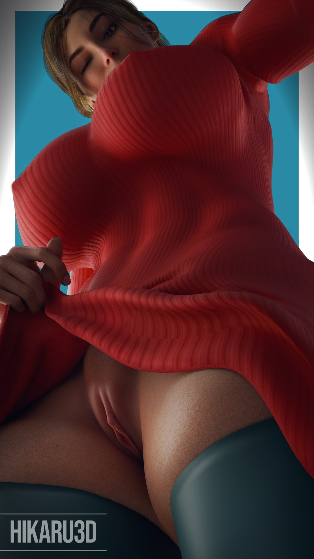 3d, big breasts, breasts, brown hair, busty, call of duty, clitoral hood, clitoris, dress, dress lift, erect nipples, female, female focus, female only, hairless pussy, hikaru3d, hourglass figure, labia, lara croft, lara croft (cod), long hair, nipple bulge, pussy, shaved pussy, tagme, tomb raider, vagina, wide hips