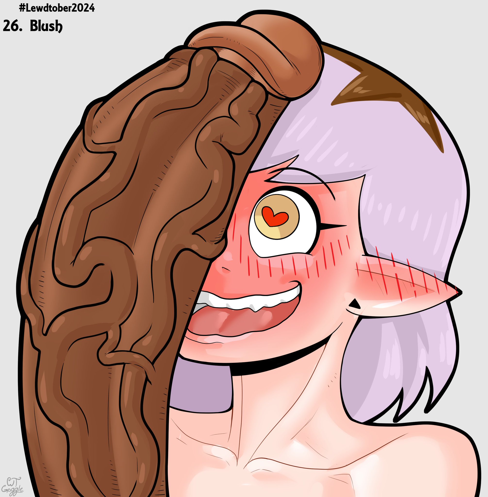 1futa, 1girls, amity blight, big penis, blush, blush lines, canon couple, cock, cock hungry, cock worship, dark-skinned futa, female, futa on female, futanari, heart, heart eyes, heart-shaped pupils, imminent sex, lewdtober, light-skinned female, luz noceda, penis awe, the owl house, veiny penis, witch (the owl house), wtgoggle