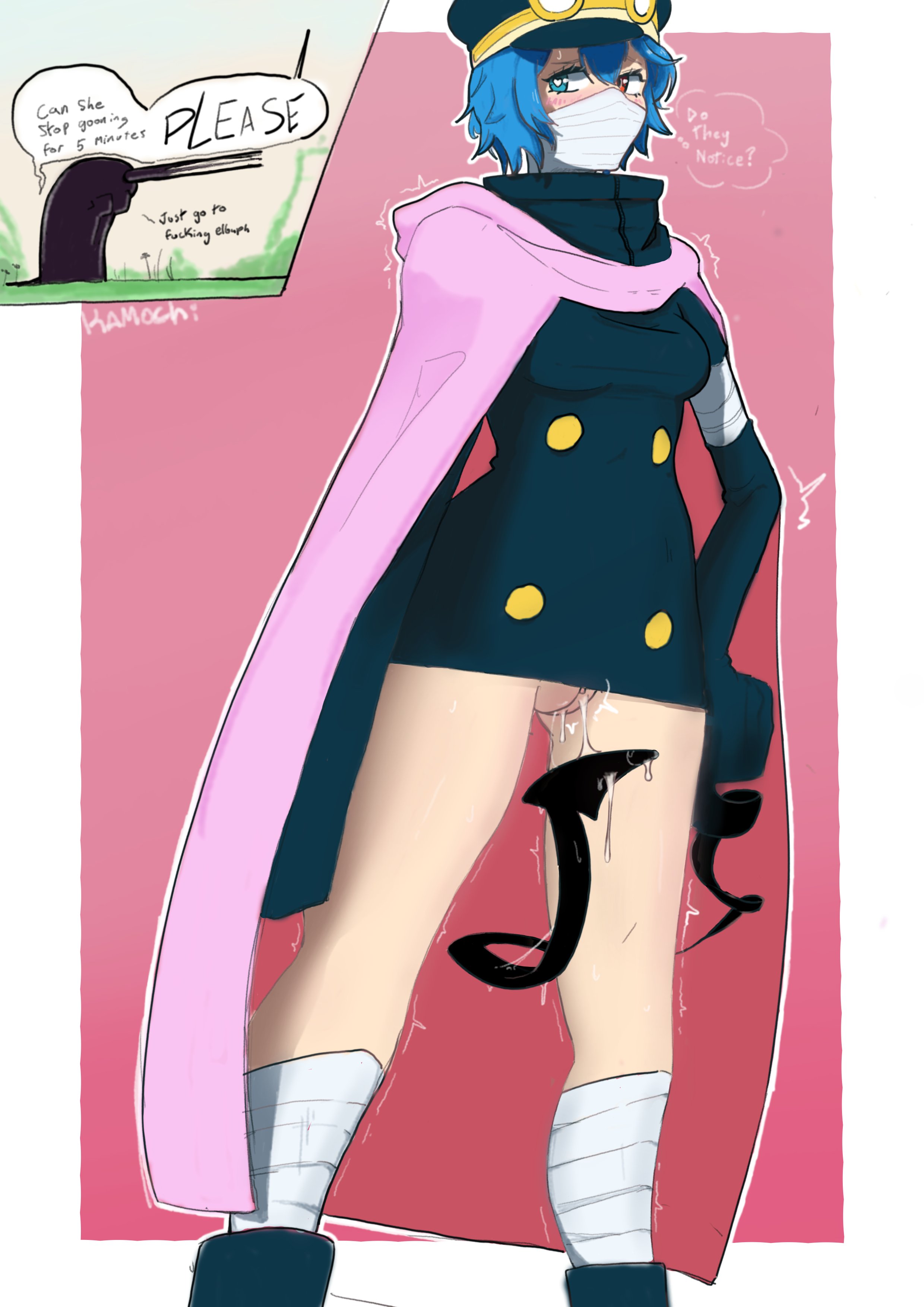 1girls, demon tail, face mask, female, female focus, female only, gunko, imu, one piece, one piece: elbaf arc, solo, solo female, solo focus