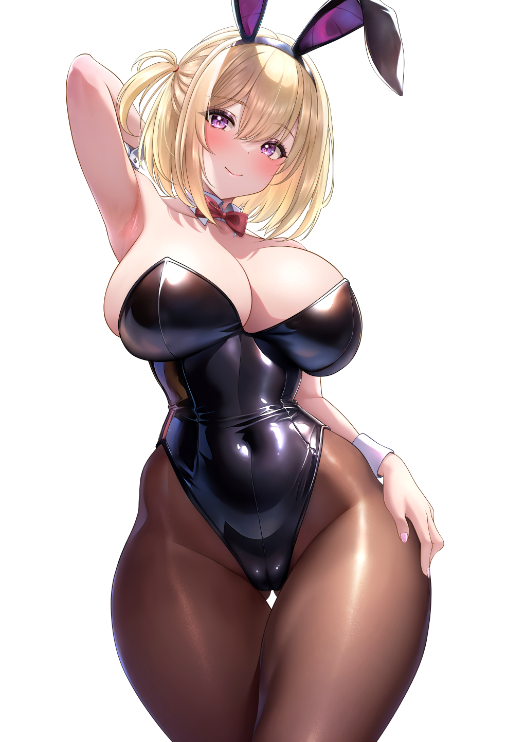 1girls azur_lane blonde_hair breasts bunny_ears bunny_girl bunnysuit cleavage female hips huge_breasts leipzig_(azur_lane) light-skinned_female light_skin pantyhose studiopokotan thick_thighs thighs wide_hips