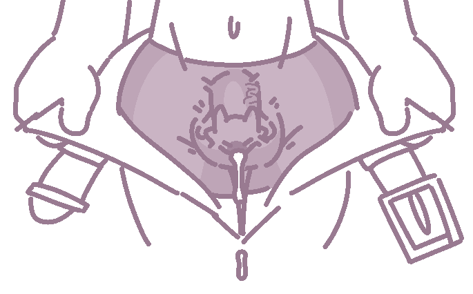 1boy balls belt clothing cum cum_drip dragontim living_penis male male_only monochrome navel original original_character penis penis_outline penis_transformation solo transformation underwear