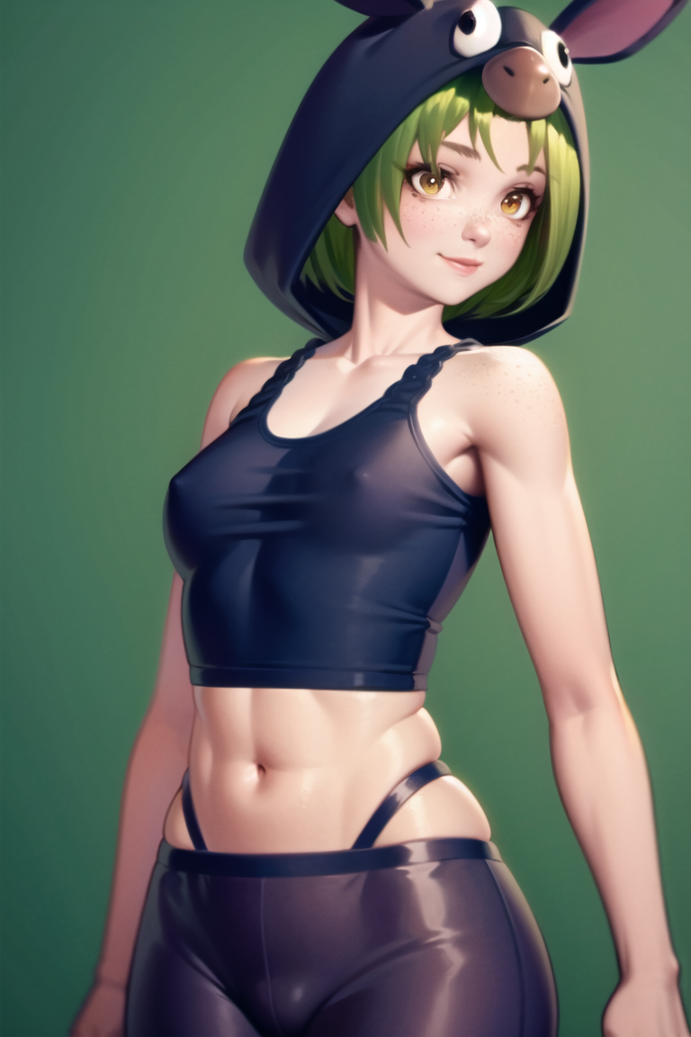 1girls ai_generated brown_eyes clothing colombian donkey donkey_hood female female_focus flat_chest freckles green_hair green_nails hispanic hispanic_virtual_youtuber hoodie indie_virtual_youtuber latam_virtual_youtuber light-skinned_female light_skin nipples_visible_through_clothing ryumi ryumivt short_hair small_breasts sport_swimsuit sports_bra stable_diffusion swimsuit twitch twitch.tv virtual_youtuber vtuber yellow_eyes youtube youtube_hispanic