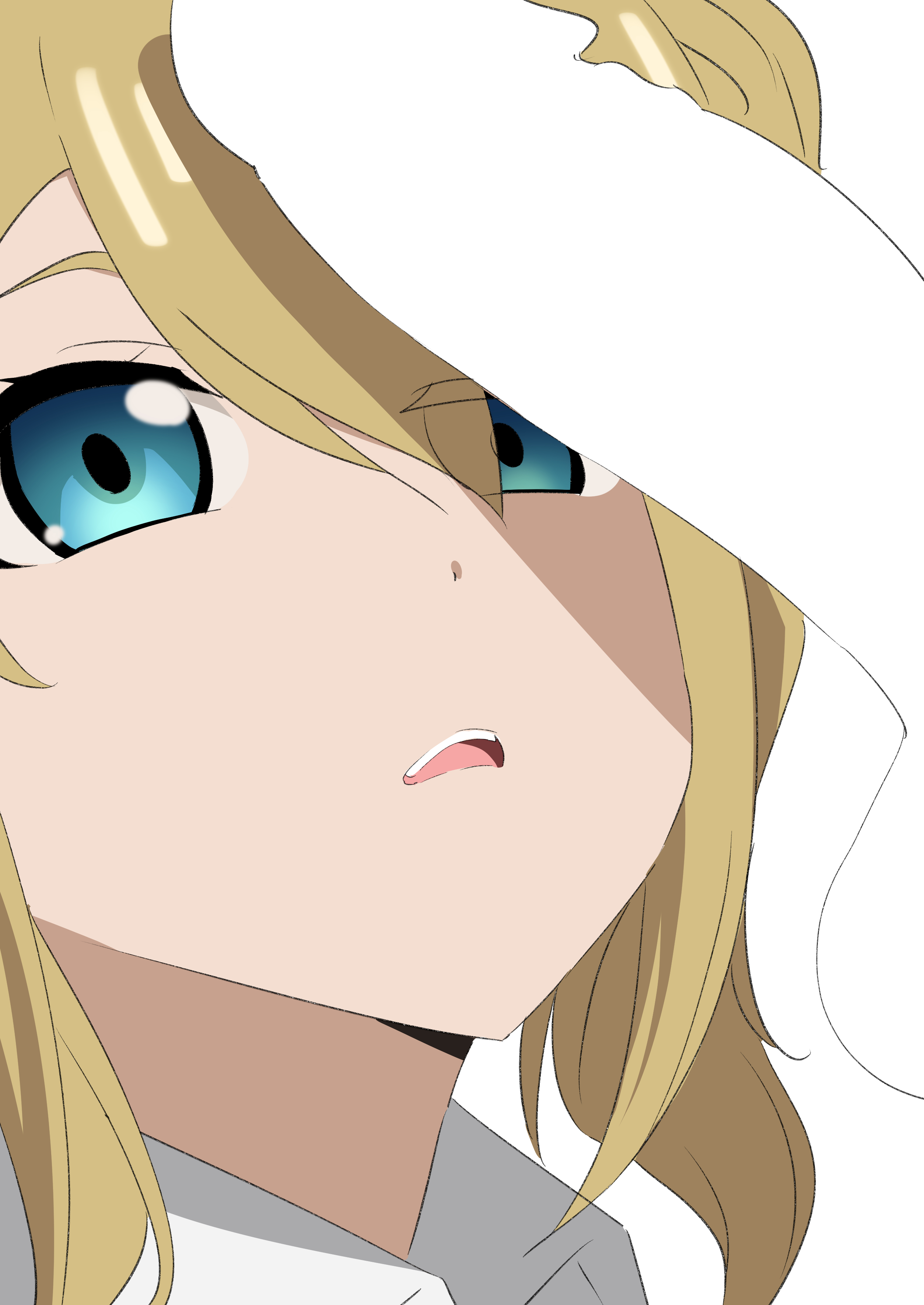 big penis, blonde hair, blue eyes, censored, doidemoiee, female, hayasaka ai, kaguya-sama wa kokurasetai ~tensai-tachi no renai zunousen~, maid, male, penis, penis on face