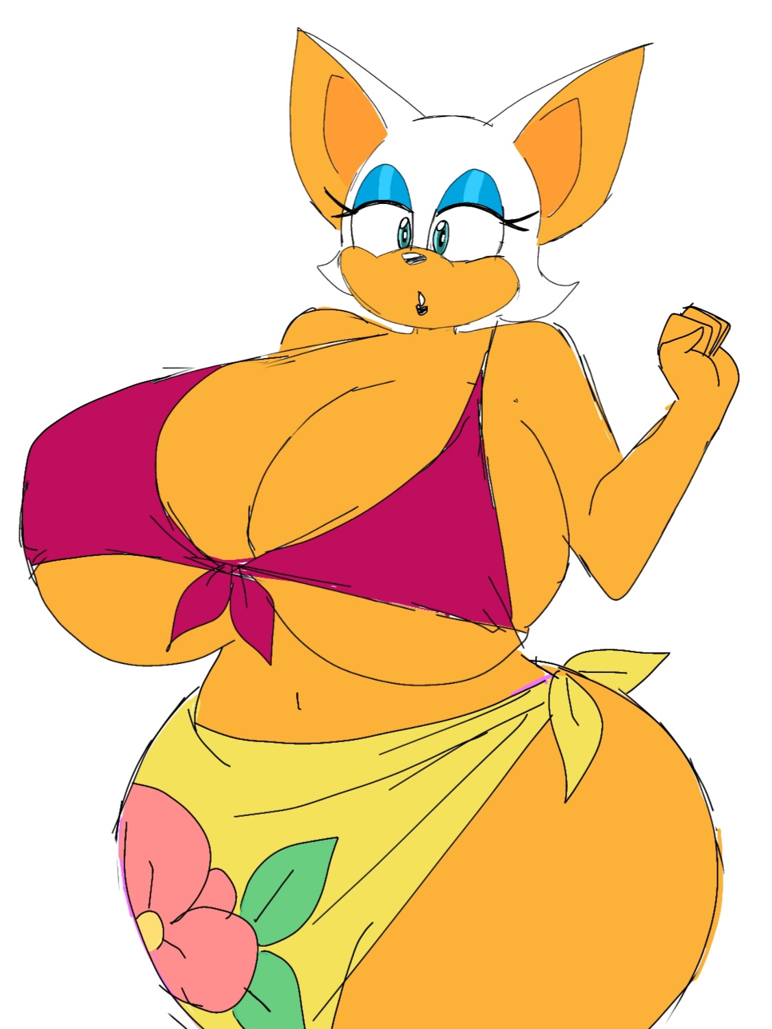 1girls, 2023, anthro, ass, barely clothed, bat, big ass, big breasts, bikini, breasts, breasts bigger than head, child bearing hips, female, female only, fur, furry, gigantic breasts, huge ass, huge breasts, hyper breasts, large breasts, mobian (species), momiji (artist), rouge the bat, sega, sideass, sonic (series), thighs, useless clothing, wide hips