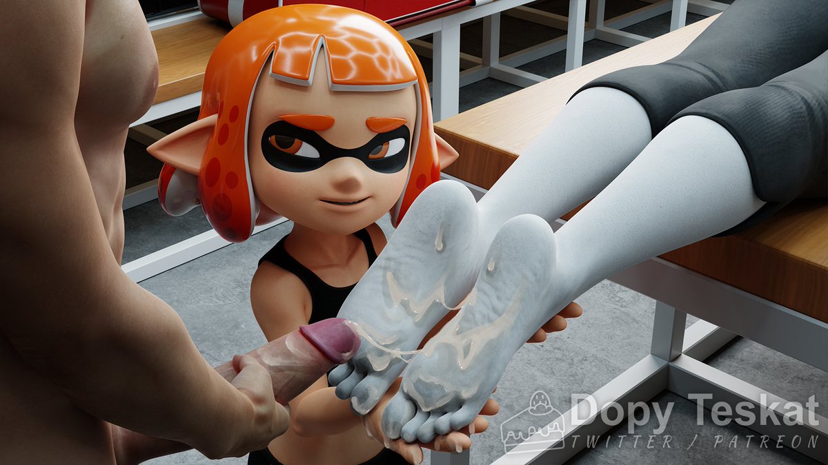 1boy 2girls 3d 3d_(artwork) bisexual bisexual_female crossover cum cum_on_feet dopyteskat erection feet female foot_fetish foot_focus fully_clothed inkling inkling_girl light-skinned_female light-skinned_male light_skin little_mac male multiple_girls nintendo penis soles splatoon splatoon_2 watermark wii wii_fit wii_fit_trainer wii_fit_trainer_(female)