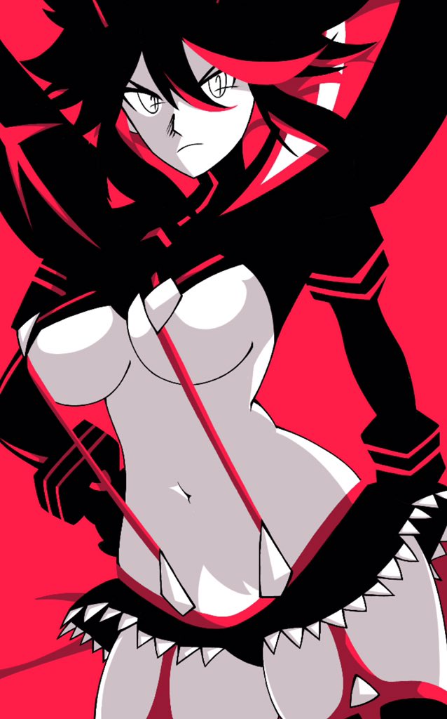 breasts damonfive0 female female_only kill_la_kill looking_at_viewer matoi_ryuuko senketsu short_hair solo