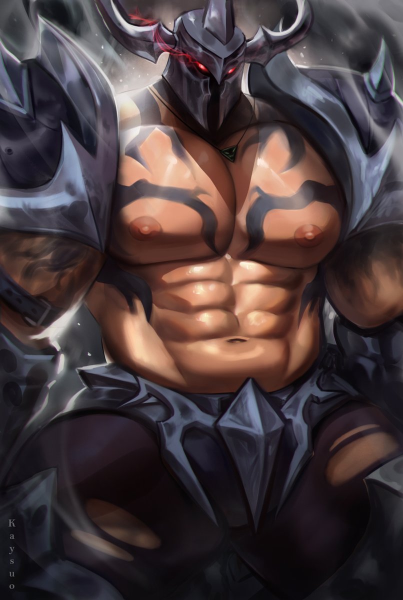 1boy bara kaysuo league_of_legends male male_only mordekaiser pecs pentakill_mordekaiser pentakill_series solo solo_male