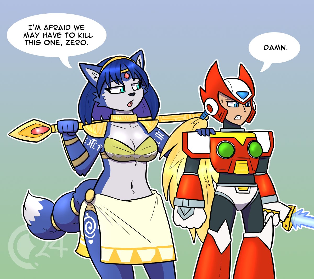 breasts capcom chocend female furry furry_female krystal mega_man_x nintendo robot_joints star_fox thick_thighs wide_hips zero_(mega_man)