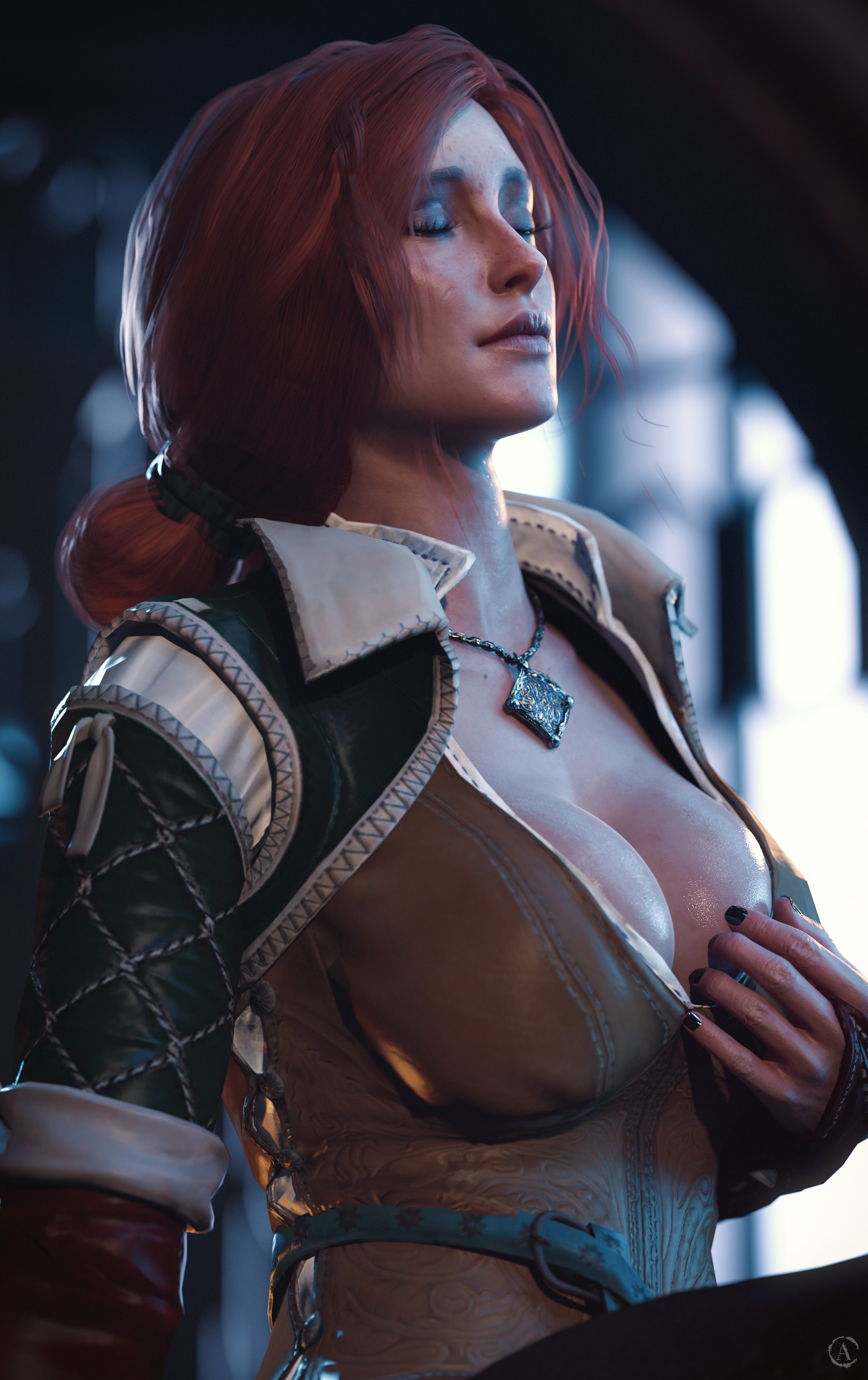 2023, 3d, alf3d, breasts, female, large breasts, tagme, the witcher (series), the witcher 3: wild hunt, triss merigold