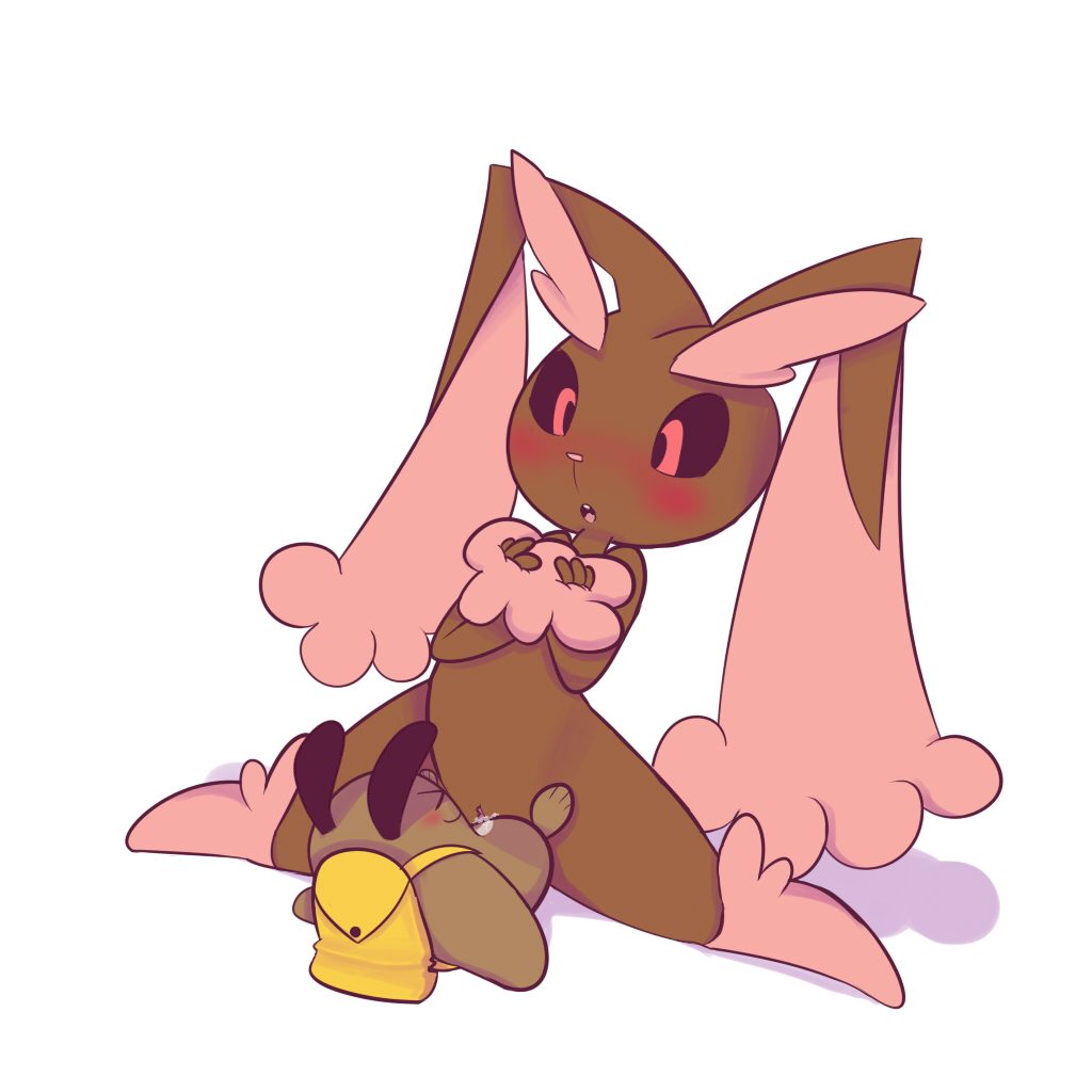 blush cum female feral lagomorph lopunny male nintendo pokémon_(species) pokemon pokemon_(species) pussy rabbit raccoon sentret shiny_pokemon straight