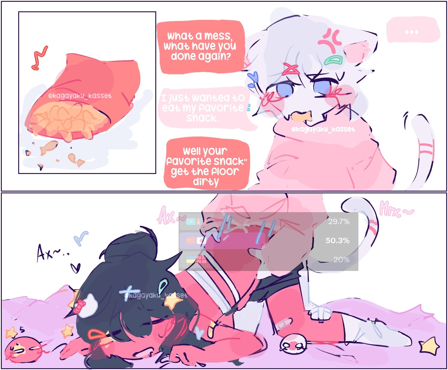 2boys, anal, anal penetration, anal sex, animal ears, animal tail, black hair, blush, cat ears, cat tail, chibi, china (countryhumans), chips (food), countryhumans, english text, femboy, food, hairclip, japan (countryhumans), kagayaku kasset, male, male only, penetration, red body, red skin, request, short hair, simple background, soft color, soft shading, text, watermark, white background, yaoi