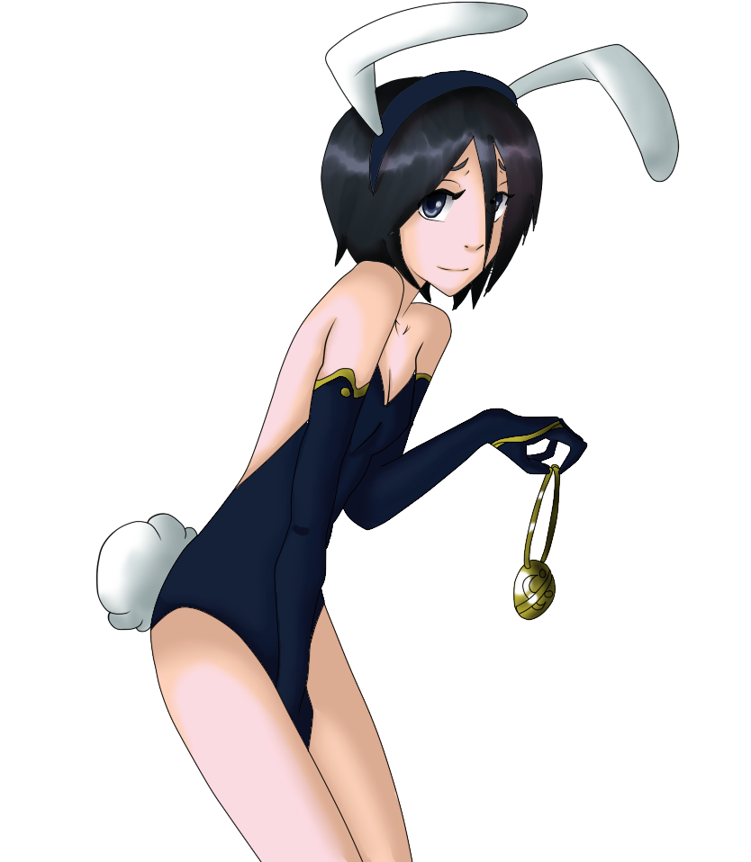 1girls 2012 alpha_channel anime black_hair bleach breasts bunny_ears bunny_girl bunnysuit cleavage collar female kuchiki_rukia light-skinned_female light_skin looking_at_viewer manga offering offering_collar offering_to_viewer petite petite_body petite_female png shounen_jump shy shy_smile small_breasts smile submissive submissive_female tazawa transparent_background tv_tokyo