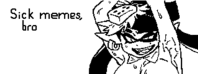 1girls armpits black_and_white breasts callie_(splatoon) english_text female inkling inkling_girl meme miiverse monochrome mouth_open nintendo open_mouth out_of_frame out_of_frame_censoring splatoon text