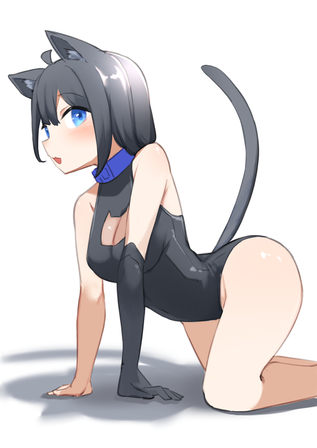 animal_ears blue_eyes choker clothing daebom dark_hair female m18_hellcat patreon tagme tail