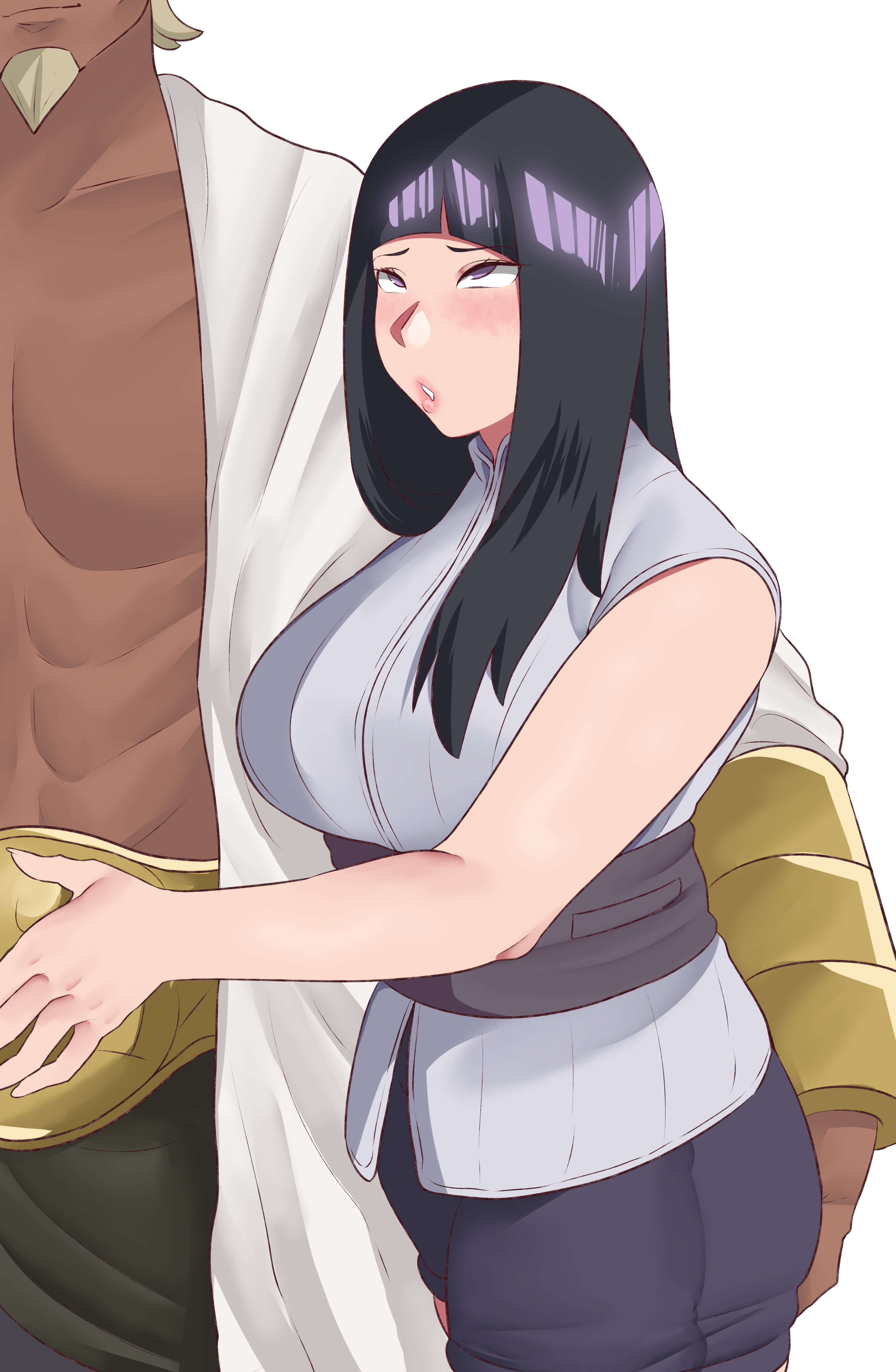 1boy, 1girls, ahe gao, ass, ass grab, bare arms, bare shoulders, beard, belt, big breasts, blue hair, blush, bracelet, breasts, busty, cheating, cheating girlfriend, clothed, clothing, comic, cornrows, cuckold, curvaceous, curvy, curvy body, curvy female, curvy figure, dark skin, dark-skinned male, eyes rolling back, facial hair, female, fully clothed, grope, groping, groping ass, groping from behind, hand on ass, hand on butt, height difference, hi res, high resolution, highres, hinata hyuuga, hyuuga hinata, interracial, jewelry, large breasts, light skin, light-skinned female, lips, lipstick, long hair, looking pleasured, makeup, male, mature, mature male, moan, moaning, moaning in pleasure, muscles, muscular, muscular male, naruto, naruto (series), naruto shippuden, naruto: the last, neko plus, netorare, ntr, older male, older male and younger female, orgasm, orgasm face, pale skin, pale-skinned female, pink lips, pink lipstick, pleasure face, purple eyes, raikage, shorts, shounen jump, sleeveless, sleeveless shirt, smirk, standing, teenage female, teenager, thick thighs, thighs, voluptuous, voluptuous female, younger female