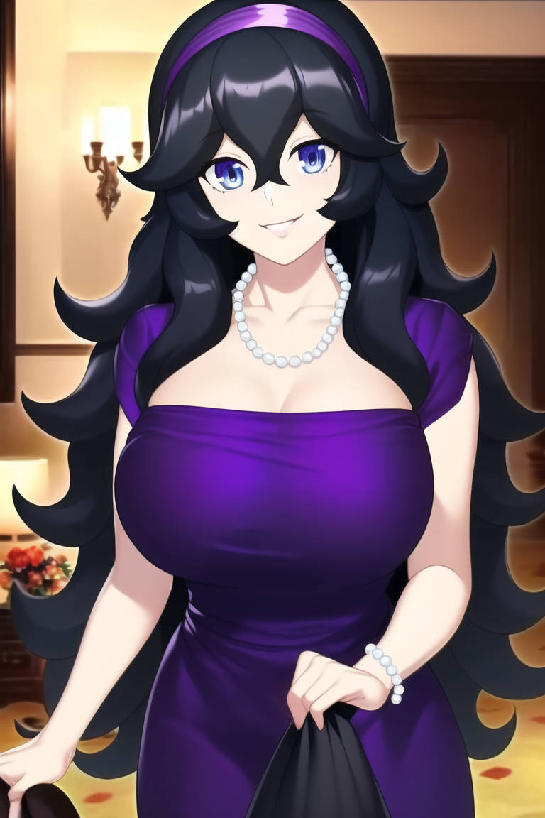 1girls ai_generated black_hair blue_eyes bracelet breasts door dress flowers hairband hex_maniac housewife hypnosis indoors krabbytheklown lamp large_breasts long_hair looking_at_viewer milf mind_control necklace nintendo pearl_bracelet pearl_necklace pokemon purple_dress stepfordization