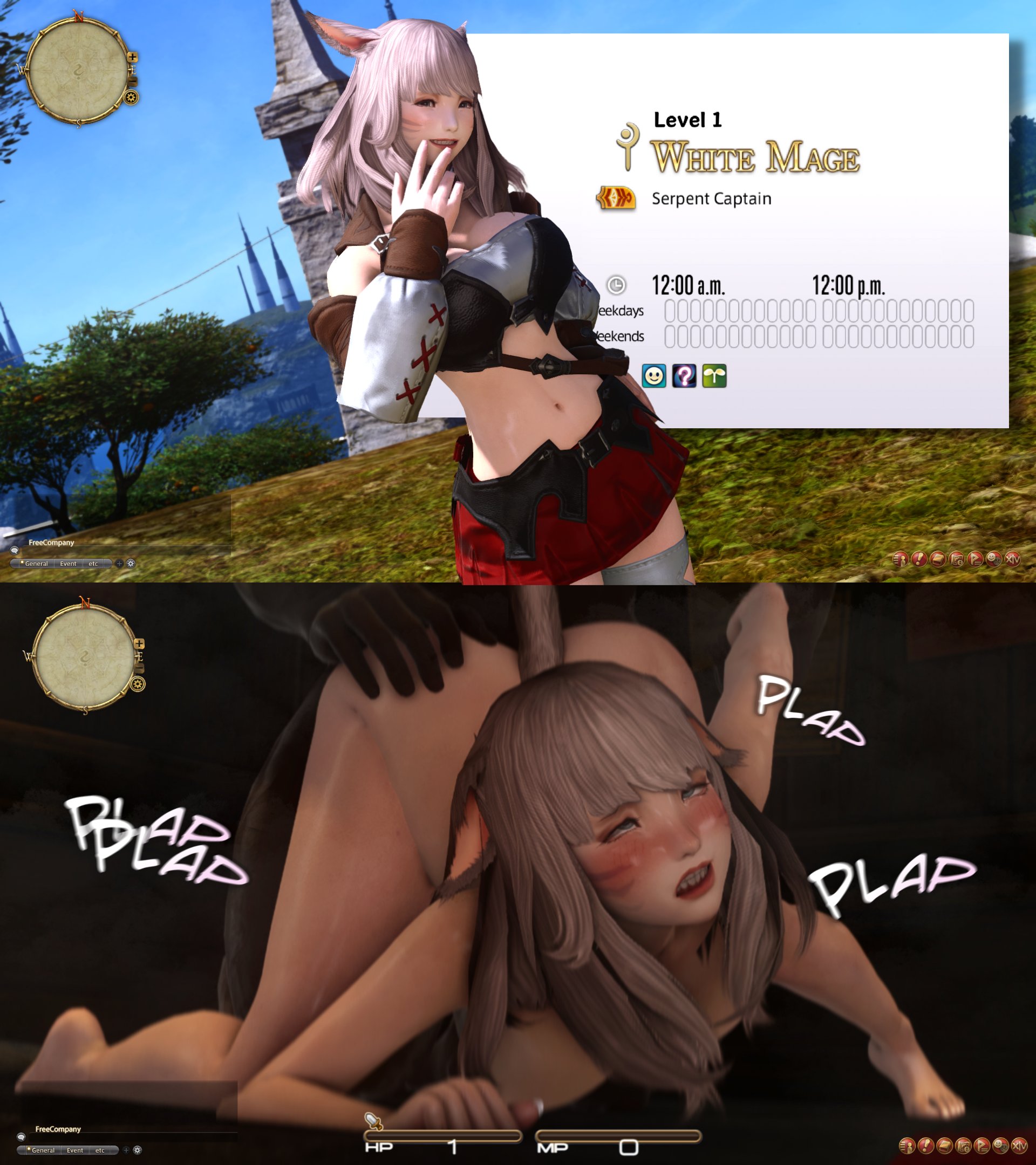 2koma, 3d, adventurer, before and after, beginner, cheeky, dark skin, dark-skinned male, defeat, defeat sex, defeated, defeated heroine, domination, female, final fantasy, final fantasy xiv, forced, from behind, from behind position, fucked into submission, game, gpose (ffxiv), grabbing, gritted teeth, hud, image, instant loss, instant loss 2koma, interracial, kawaii awww, male, miqo'te, naked, nude, rape, smug, tagme, white mage (final fantasy)
