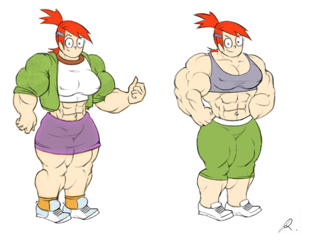 abs beefy beefy_girl biceps big_breasts big_muscles breasts cartoon_network female foster's_home_for_imaginary_friends frankie_foster hair huge_breasts huge_muscles hyper_muscles large_breasts large_muscles muscles muscular muscular_arms muscular_female muscular_legs red_hair sweater sweatshirt