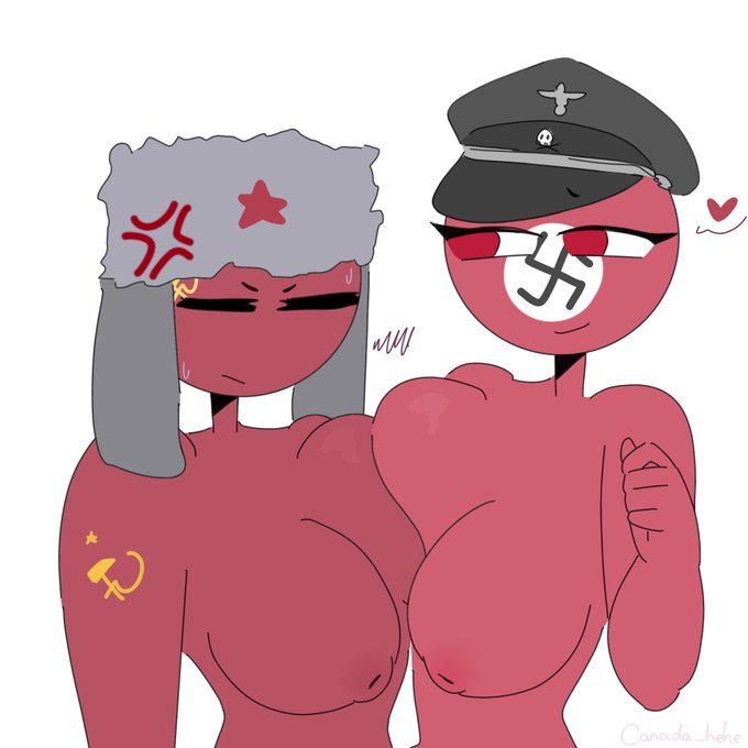 2girls countryhumans countryhumans_girl female_only multiple_girls nazi_germany_(countryhumans) soviet_union_(countryhumans) tagme xx.canada.xx