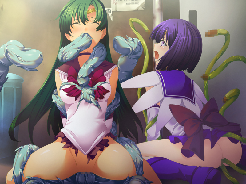 2girls anal bishoujo_senshi_sailor_moon clothing hotaru_tomoe large_breasts magicalmushroom multiple_girls oral_sex rape sailor_pluto sailor_saturn school_uniform setsuna_meiou skirt straight_hair tentacle torn_clothes vaginal_penetration