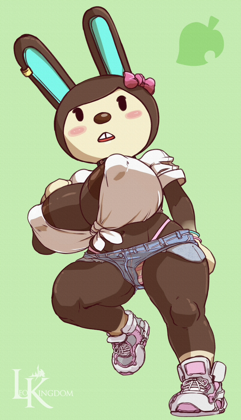 animal_crossing anthro big_breasts carmen_(animal_crossing) female female_only leokingdom rabbit solo solo_female tagme