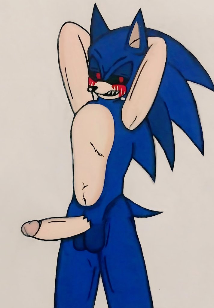 1boy abiogenesis01 anthro anthro_only balls black_sclera bleeding bleeding_eyes blood blue_fur creepypasta demon demon_boy demon_hedgehog hedgehog looking_at_viewer male male_only muscular penis red_eyes sonic.exe sonic.exe_(character) sonic.exe_(creepypasta) sonic.exe_(series) sonic_(series) sonic_the_hedgehog sonic_the_hedgehog_(series)