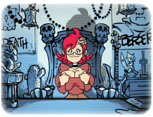 <3, animated, balak, big breasts, bouncing breasts, breasts, catsuka, female, female only, flashing, flashing breasts, gif, glasses, hair, hairpin, heart, huge breasts, kowai neko, nipples, red hair, smile, solo, solo focus, tv screen