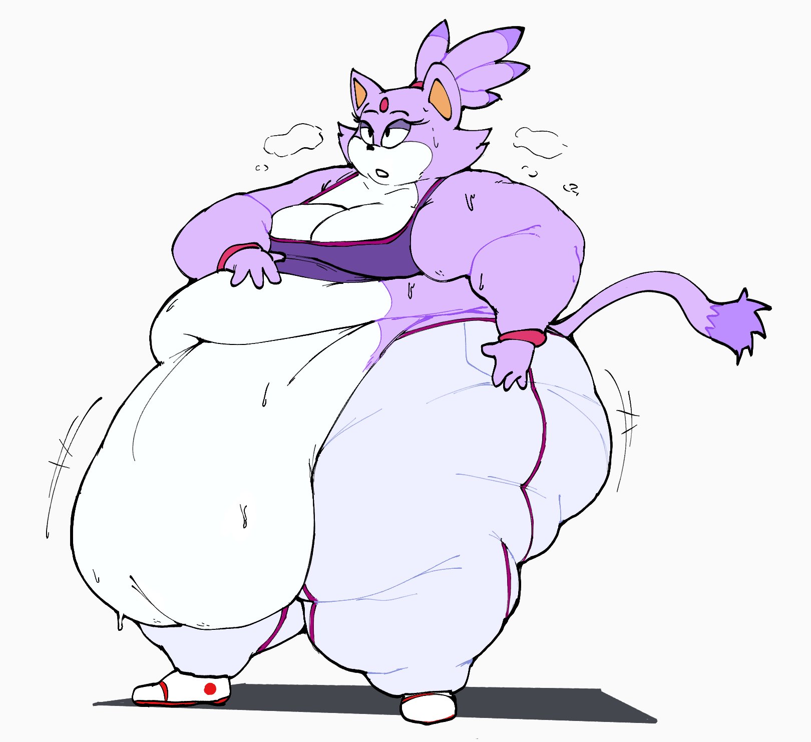 arm fat, belly, belly button, belly hang, belly overhang, bellybutton, big belly, big breasts, blaze the cat, breasts, fat, fat fetish, fat rolls, fat thighs, female, huge thighs, kaboodledoodles, love handles, morbidly obese, morbidly obese female, obese, obese female, out of breath, overweight, overweight female, sonic (series), ssbbw, sweat, sweating, tagme, thick thighs, voluptuous, voluptuous female, weight gain, weight gain female, wide hips