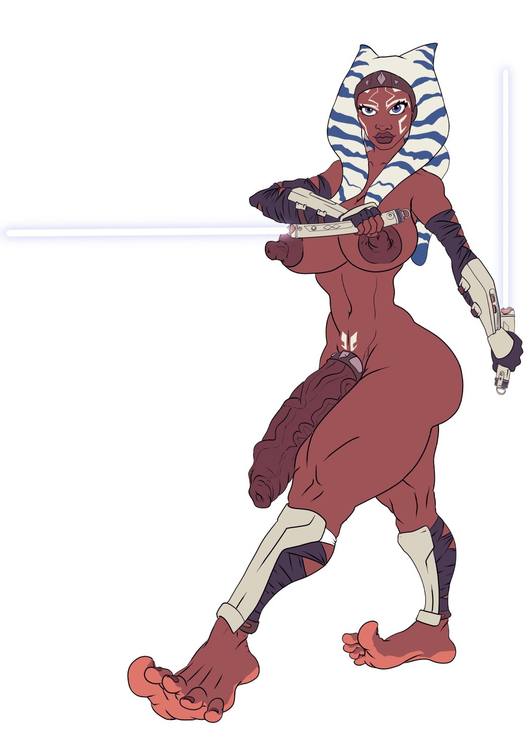 1futa ahsoka_tano alien areolae balls ballsack big_breasts big_feet breasts cock_ring erection feet foot_fetish foreskin foreskin_folds foreskin_overhang futa_only futanari huge_cock humanoid humanoid_penis intact lightsaber nipples nude penis purple_eyes scrotum shaved_crotch solo standing star_wars star_wars:_ahsoka testicles togruta uncut unretracted_foreskin veiny_penis welderfeatures