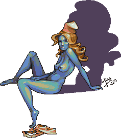 2011 blue_skin jinndevil lowres nude pixel_art reinterpretation smurfette the_smurfs transparent_background