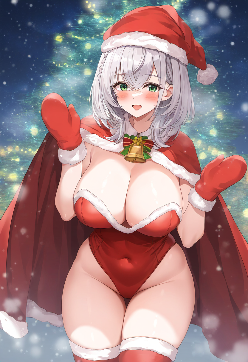 1girls ai_generated atrkwnl11 big_breasts big_thighs blush breasts busty christmas christmas_clothing christmas_hat christmas_outfit christmas_present christmas_tree cleavage female hololive huge_breasts huge_thighs large_breasts large_thighs shirogane_noel thick_thighs thighs virtual_youtuber voluptuous