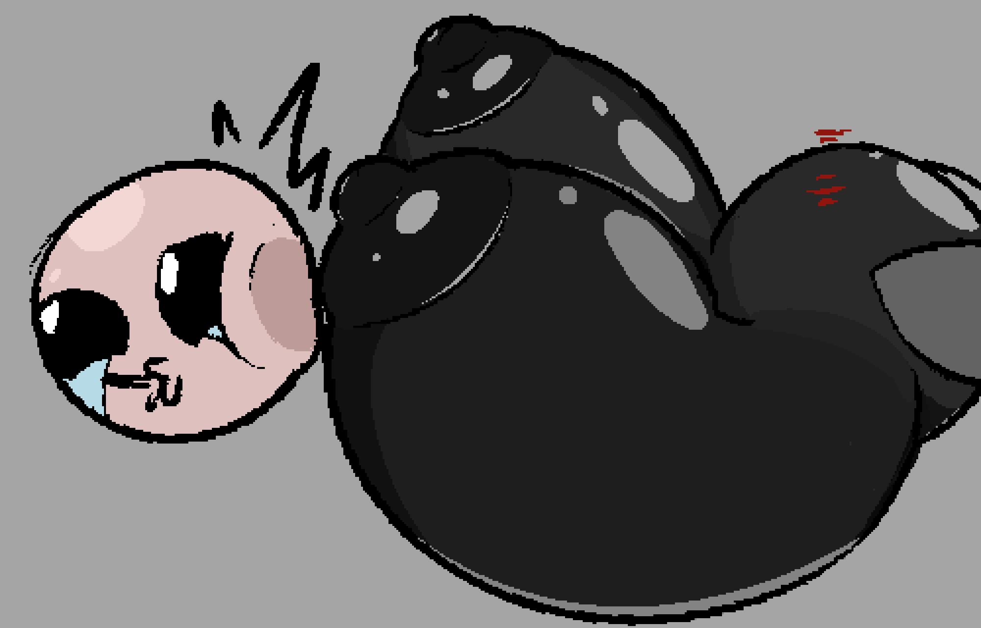 1boy1girl alternate_breast_size areolae ball_with_hyper_features big_breasts blush breasts female female_focus fly huge_breasts insects male orb the_binding_of_isaac wings